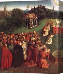 St Wolfgang Altarpiece Resurrection of Lazar Canvas Paintings - The Ghent Altarpiece Adoration of the Lamb [detail left] by Jan van Eyck